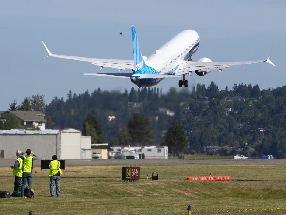 Boeing's 737 Max 10 departing Renton Municipal Airport on its first flight - Boeing 737 Max 10 First Flight