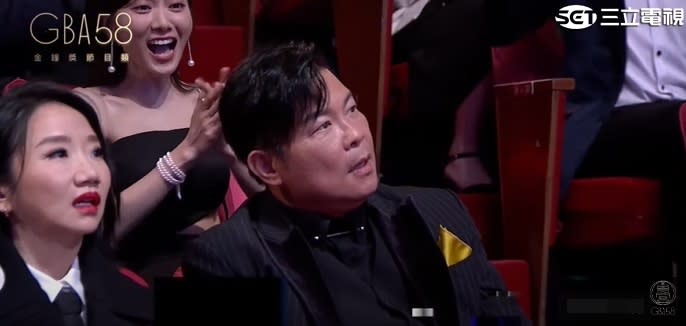 <strong>陶晶瑩露出驚訝的表情。（圖／翻攝自金鐘獎 Golden Bell Awards YT）</strong>