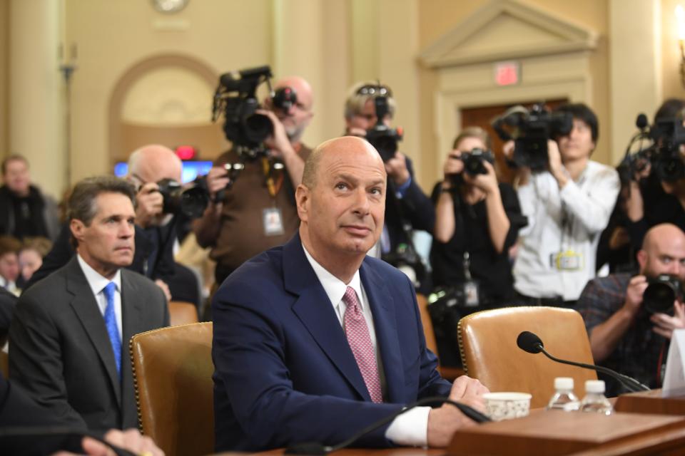 Gordon Sondland, U.S. Ambassador to the European Union, arrives to testify before the Permanent Select Committee on Intelligence.