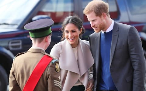 Prince Harry and Meghan Markle arrive for a visit to the Eikon Exhibition Centre - Credit: Brian Lawless /PA