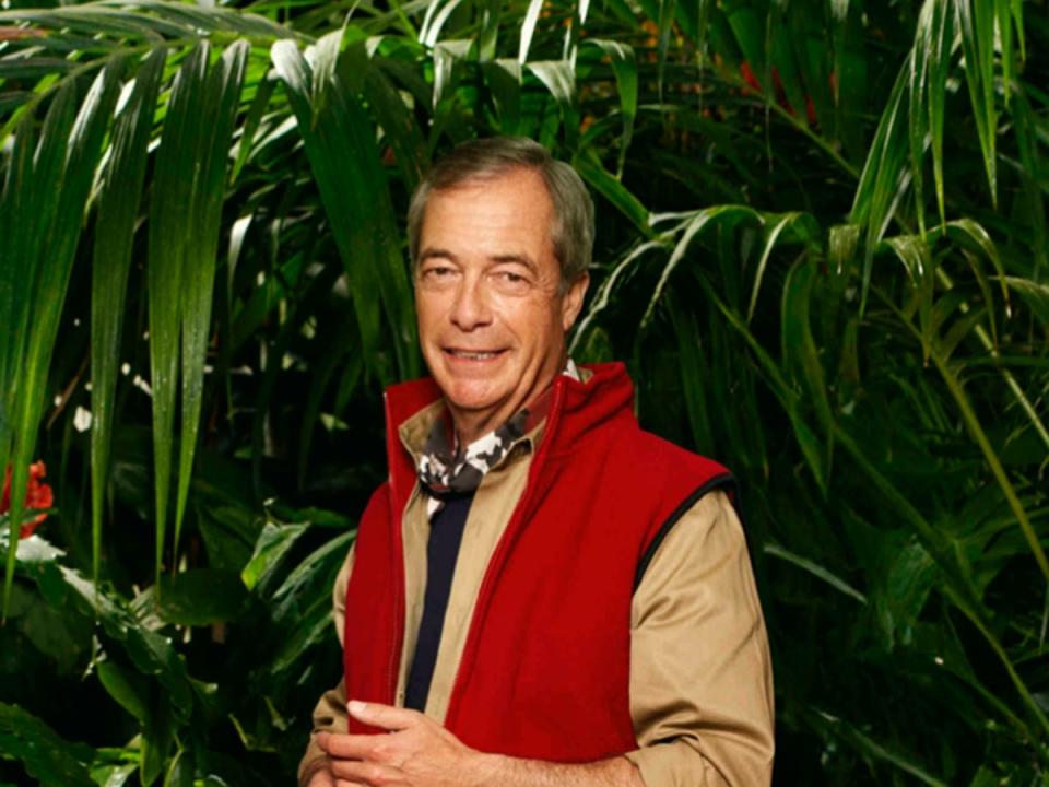 Nigel Farage on ‘I’m a Celebrity’ (ITV)