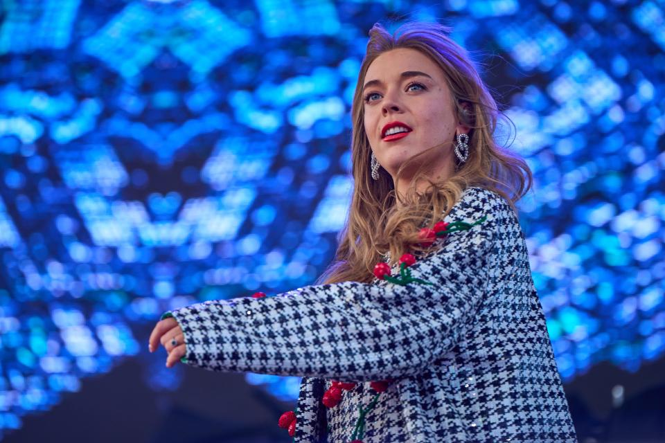 Becky Hill performs on the Cosmic stage during day one of M3F Fest at Margaret T. Hance Park on March 3, 2023.
