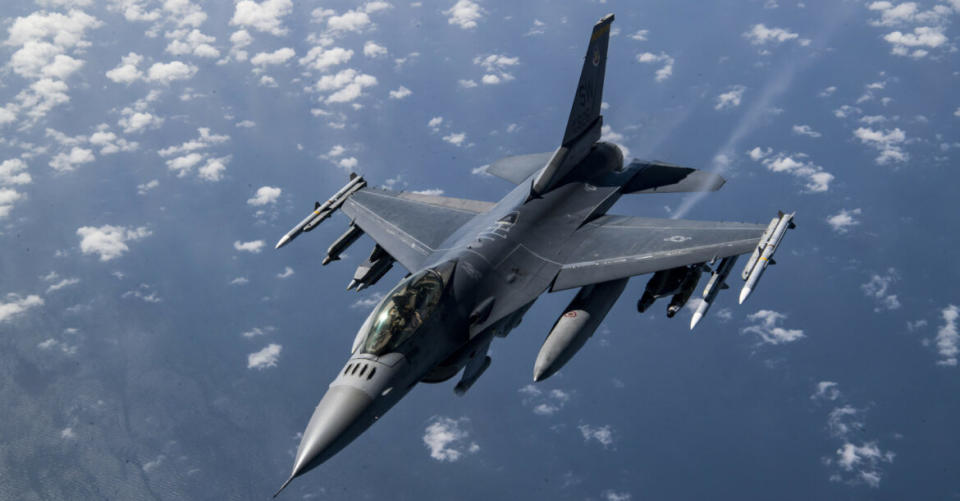 圖為 F-16 。   圖：翻攝 US Air Force（資料照）