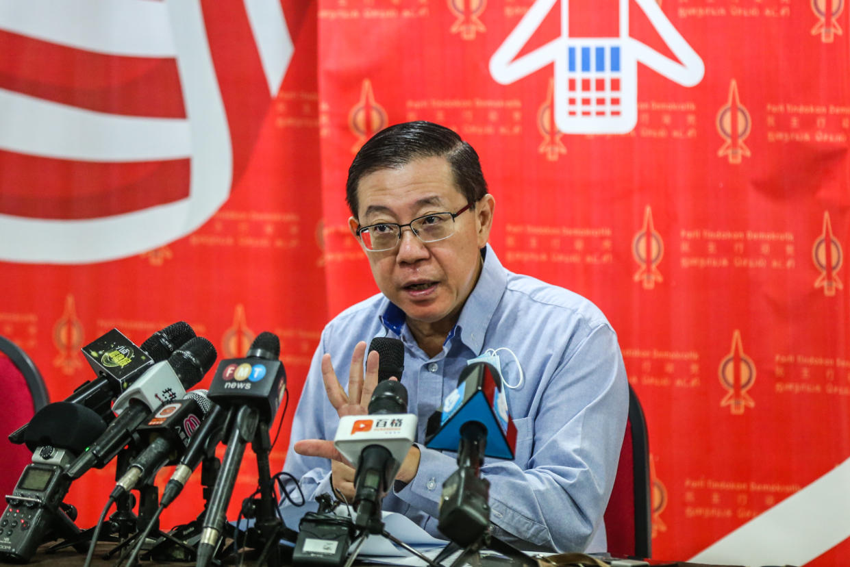 DAP secretary general Lim Guan Eng speaks during a press conference in Kuala Lumpur August 28, 2020. — Picture by Firdaus Latif