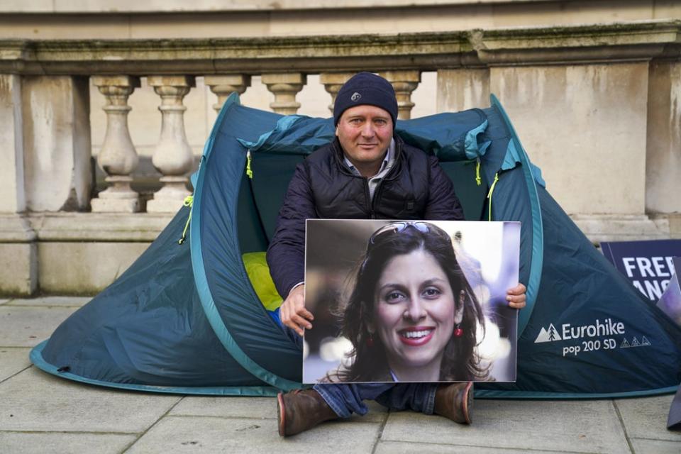 Richard Ratcliffe has been on hunger strike over the plight of his wife, Nazanin Zaghari-Ratcliffe, since Sunday (Steve Parsons/PA) (PA Wire)