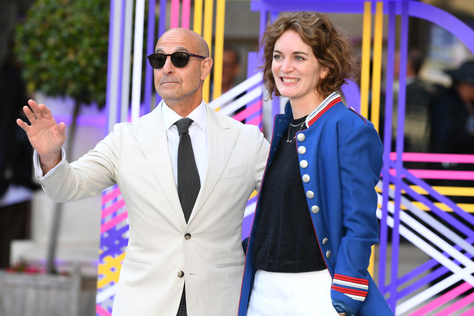 Stanley Tucci and Felicity Blunt attend the 2023 Royal Academy of Arts Summer Preview Party at Royal Academy of Arts on June 06, 2023 in London, England. (Photo by Joe Maher/Getty Images)