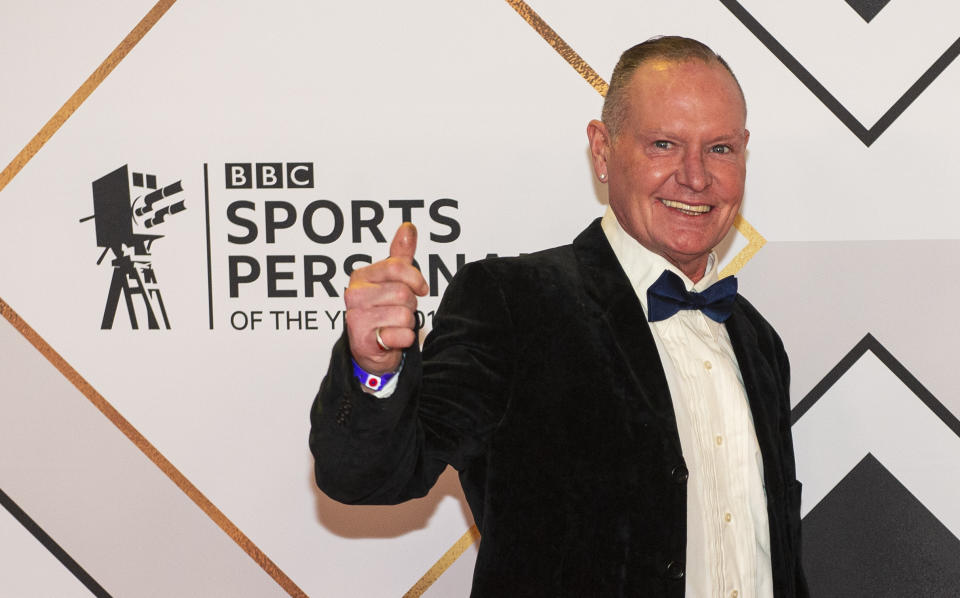 ABERDEEN, SCOTLAND - DECEMBER 15: Paul Gascoigne on the red carpet at the BBC Sports Personality of the Year Awards, at the P&J Live arena on December 15, 2019, in Aberdeen, Scotland. (Photo by Ross MacDonald / SNS Group via Getty Images)