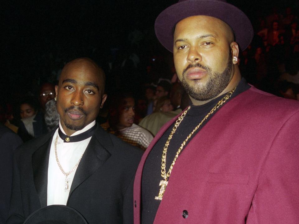 Tupac Shakur and Marion "Suge" Knight at the MGM Grand in Las Vegas several months before the rapper's death.