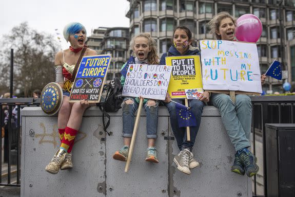 Even superheroes backed the second vote protest.