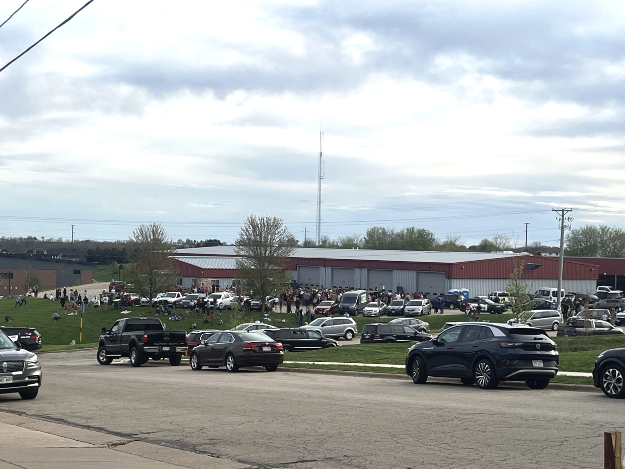 Mount Horeb Middle School students were sent to a bus where their parents waited to reunite with them Wednesday. An active shooter at the school was shot and killed by law enforcement. Wisconsin requires schools to run at least one annual drill for responding to school violence.