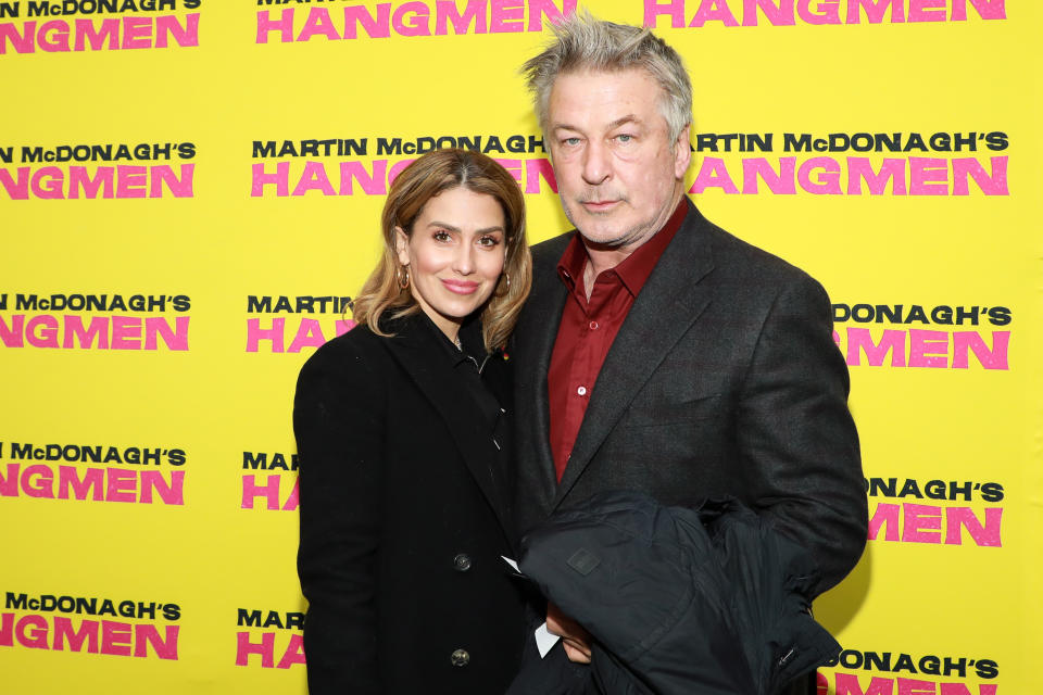 NEW YORK, NEW YORK - APRIL 21: Hilaria Baldwin and Alec Baldwin attend the opening night of 