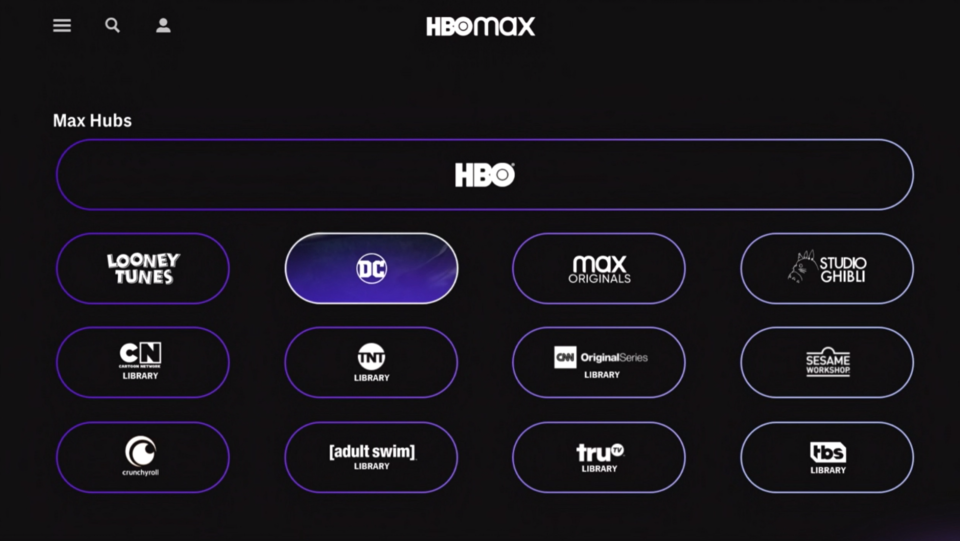 HBO Max hubs