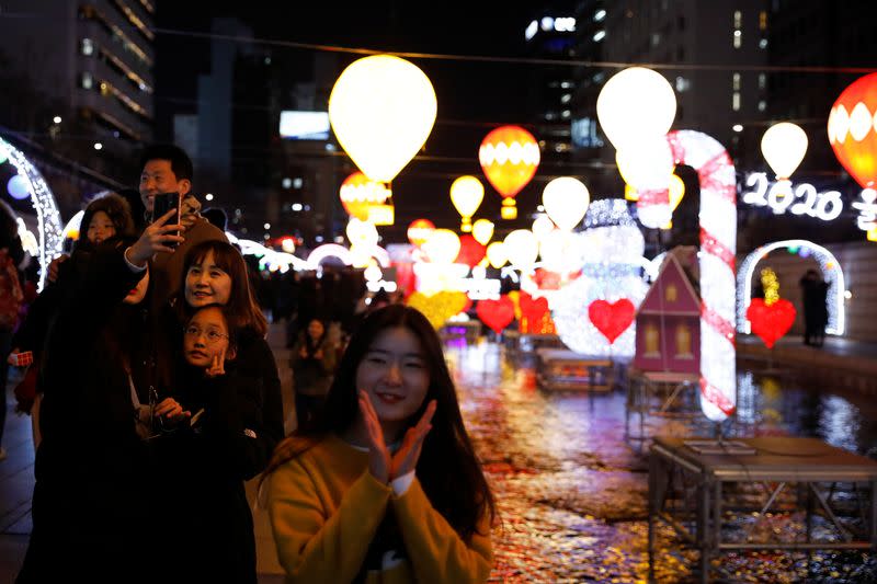 People enjoy New Year’s Eve in Seoul