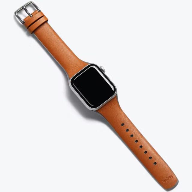 Bluebonnet French Leather Apple Watch Band, - 42,44,45mm