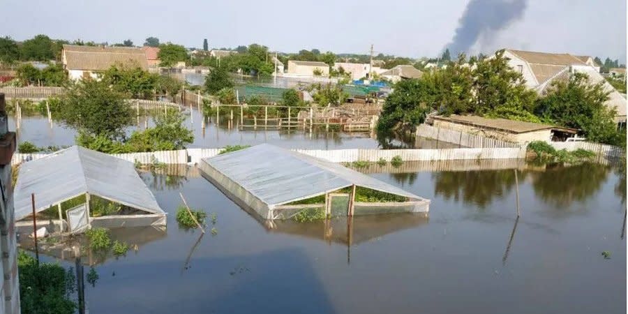 Oleshky, flooded as a result of the Russian explosion of the Kakhovka hydroelectric power plant