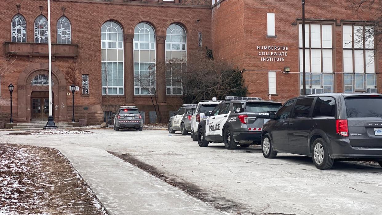 Toronto police say Humberside Collegiate Institute was put under lockdown as a result of a slashing Friday. (Paul Smith/CBC - image credit)