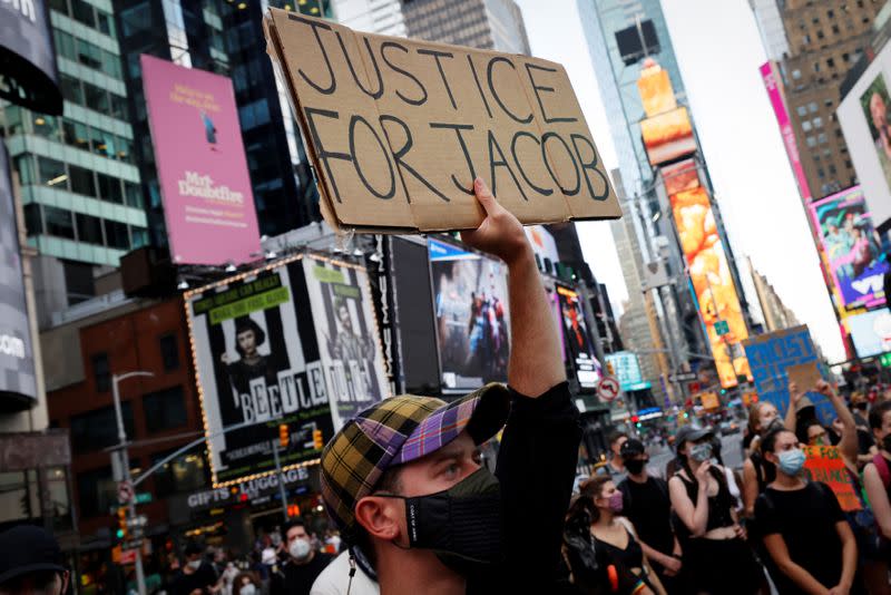 Manifestantes en la ciudad de Nueva York, Nueva York, EEUU, el 24 de agosto de 2020