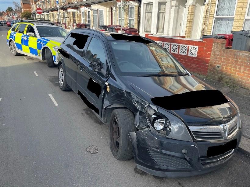 Swindon Advertiser: Rehsni's damaged car.