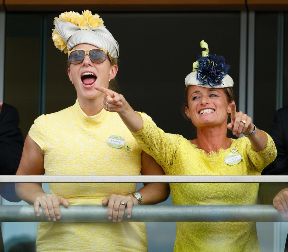 ASCOT, UNITED KINGDOM - JUNE 16: (EMBARGOED FOR PUBLICATION IN UK NEWSPAPERS UNTIL 48 HOURS AFTER CREATE DATE AND TIME) Zara Phillips and Dolly Maude watch the racing as they attend day 1 of Royal Ascot at Ascot Racecourse on June 16, 2015 in Ascot, England. (Photo by Max Mumby/Indigo/Getty Images)