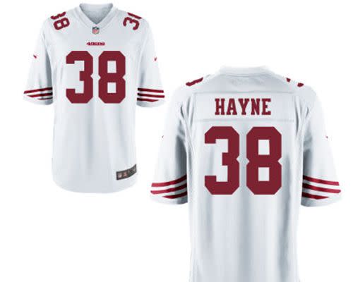 The 49ers didn't stall on getting Hayne jerseys in the store. Image: shop49ers.com