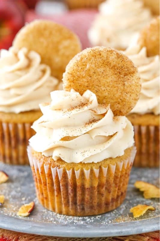 <p>Life Love and Sugar</p><p>Snickerdoodle cookies in cupcake form with an apple twist.</p><p><strong>Get the recipe:</strong> <a href="https://www.lifeloveandsugar.com/apple-snickerdoodle-cupcakes" rel="nofollow noopener" target="_blank" data-ylk="slk:Apple Snickerdoodle Cupcakes;elm:context_link;itc:0;sec:content-canvas" class="link rapid-noclick-resp"><strong>Apple Snickerdoodle Cupcakes</strong></a></p>