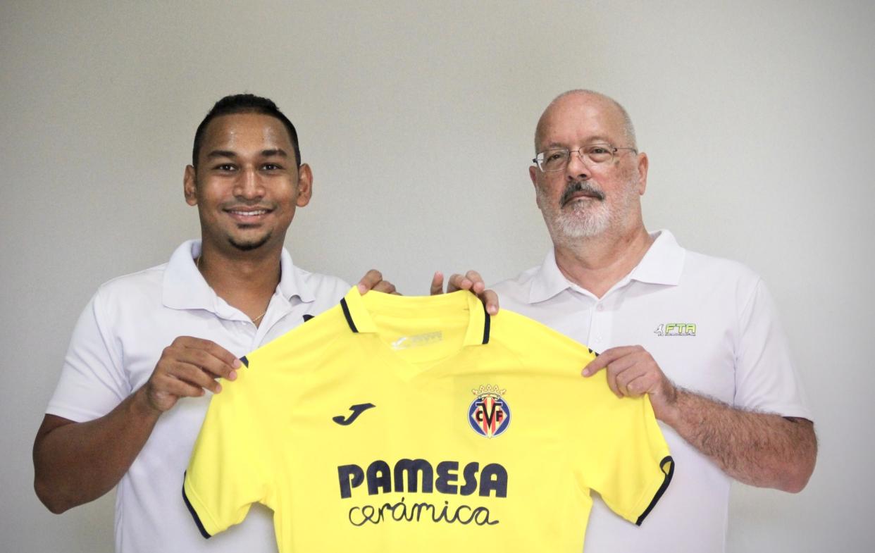 LaLiga club Villarreal are opening football academy in Kuala Lumpur, headed by managing director Jonathan Abishegam (left) and CEO Massimo Giannelli. (PHOTO: Villarreal CF)