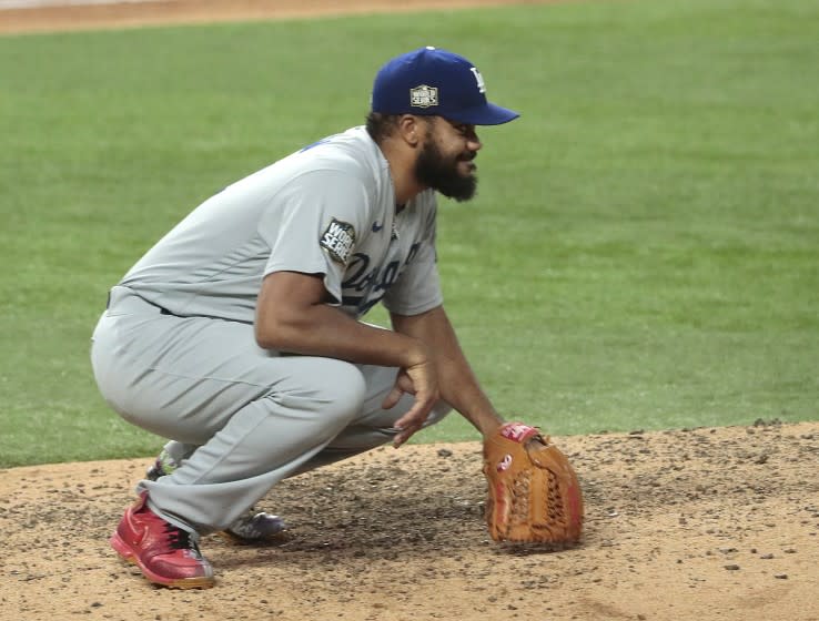 Arlington, Texas, Saturday, October 24, 2020 Los Angeles Dodgers relief pitcher Kenley Jansen.