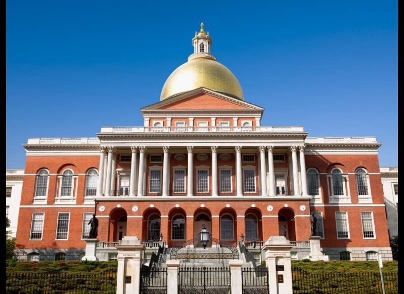 <strong>MASSACHUSETTS STATE HOUSE</strong>  Boston, Massachusetts    <strong>Year completed:</strong> 1798  <strong>Architectural style:</strong> Federal  <strong>FYI:</strong> The gleaming dome of the Massachusetts State House was not always metal. The original wooden topper leaked, so it was remodeled and covered in copper by a noteworthy company: Paul Revere and Sons.  <strong>Visit:</strong> Guided tours are offered Monday through Friday, from 10 a.m. to 3:30 p.m. Reservations are required.