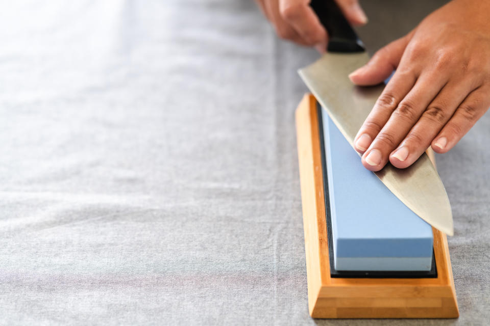 Sharpening knives with stones and other objects is a thing of the past, there are safer ways/Getty Images.