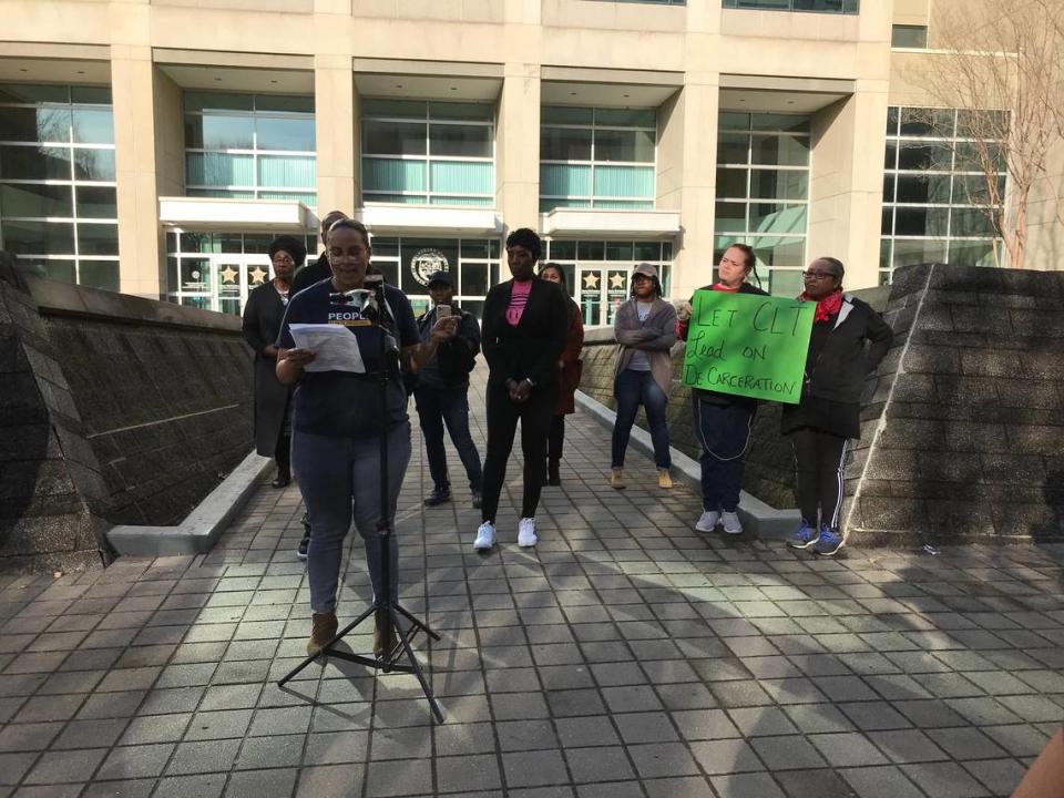 A group of activists and attorneys Tuesday called on a release of Mecklenburg Jail inmates to guard against an outbreak of COViD-19