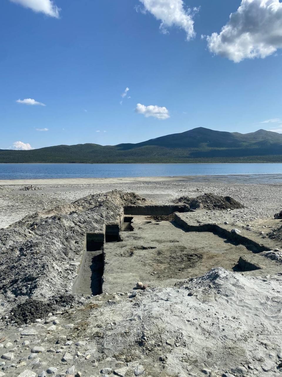 The fully excavated fish trap after archaeologists finished their work for the season.