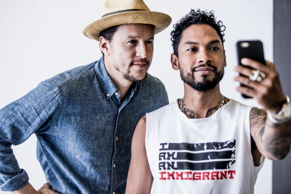 Singer Miguel&nbsp;behind the scenes of the "I Am An Immigrant" photo shoot.&nbsp;