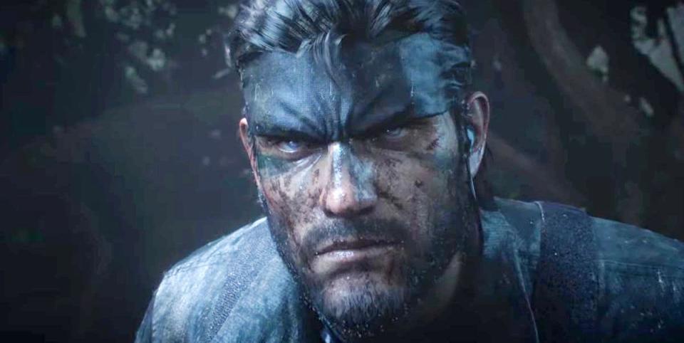 metal gear solid delta snake eater, screenshot of snake emerging from the swamp in the jungle