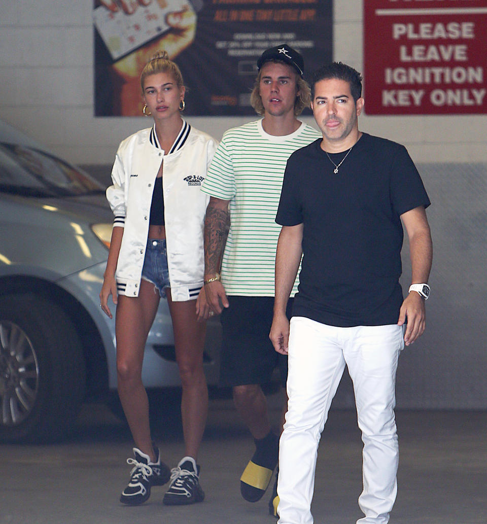 Justin Bieber and Hailey Baldwin have touched down in New York, after celebrating their engagement with close friends in the Bahamas. Source: Mega