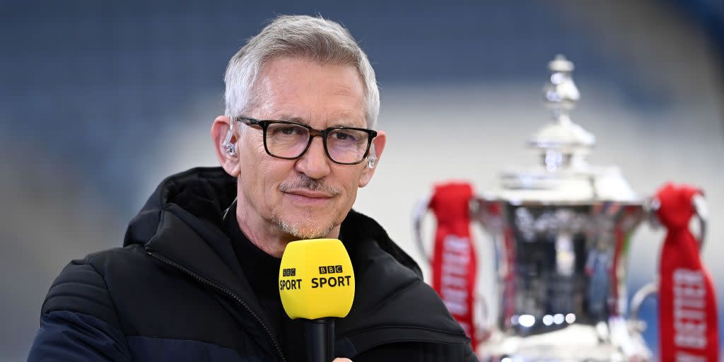 gary lineker at leicester city v manchester united emirates fa cup quarter final