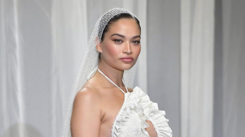 CAP D'ANTIBES, FRANCE - MAY 26: Shanina Shaik walks the runway in the fashion show during the amfAR Cannes Gala 2022 at Hotel du Cap-Eden-Roc on May 26, 2022 in Cap d'Antibes, France. (Photo by Dominique Charriau/Getty Images for amfAR)