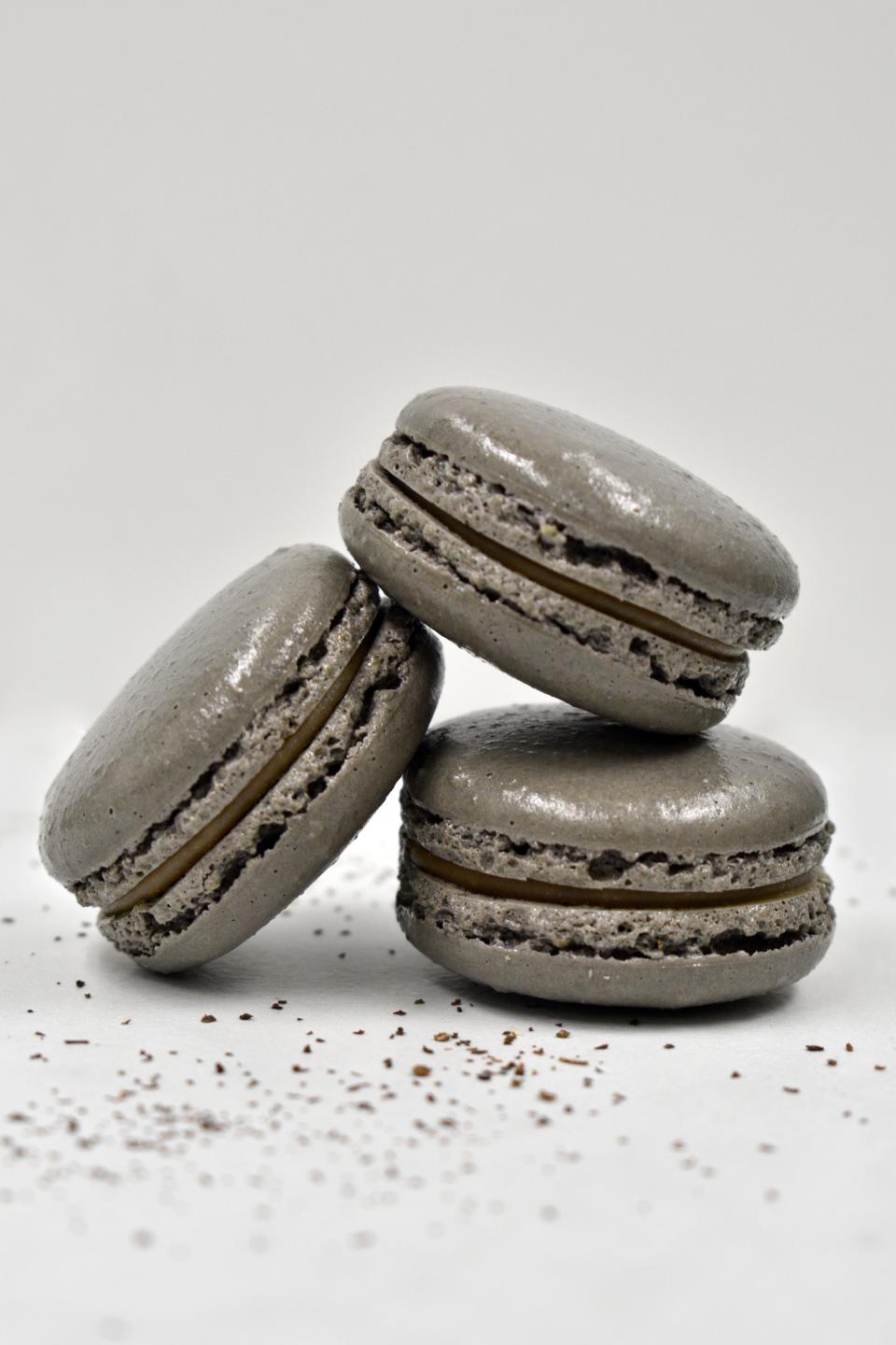 These Earl Grey macarons pair well with a cup of tea.