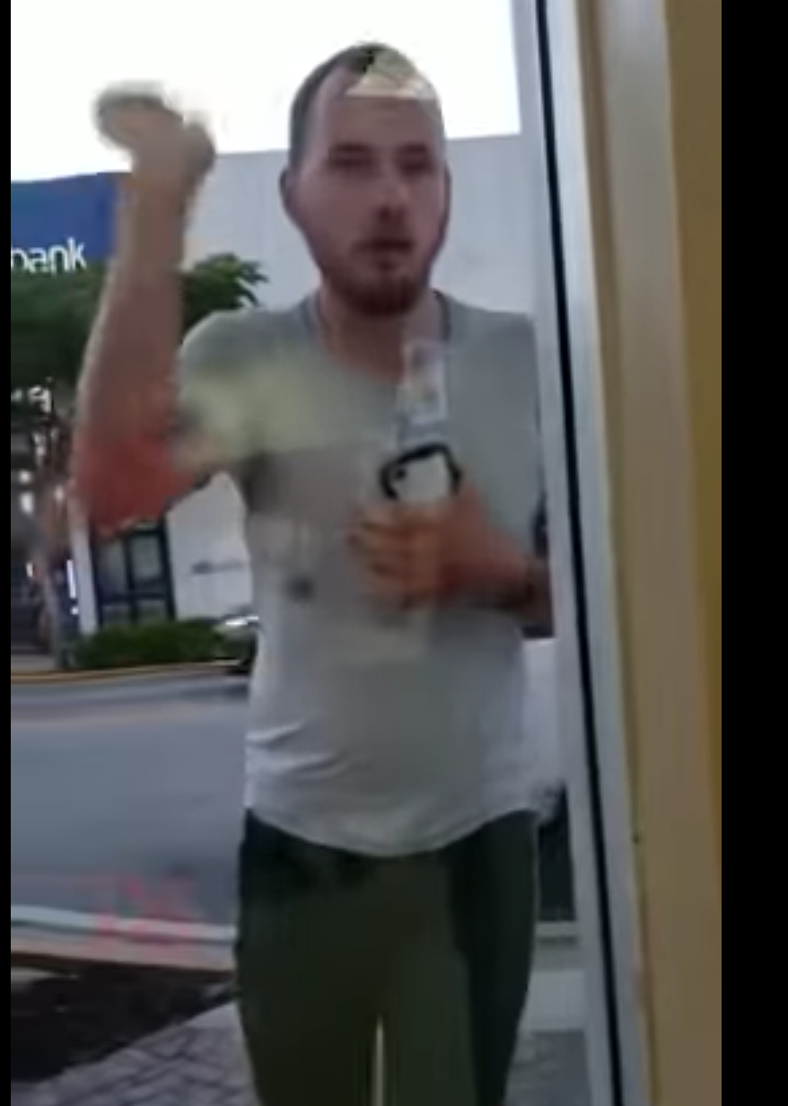A white man went on an insane rant, repeatedly calling an employee the N-word, in a Miami Beach, Fla., Dunkin’. (Photo: YouTube)