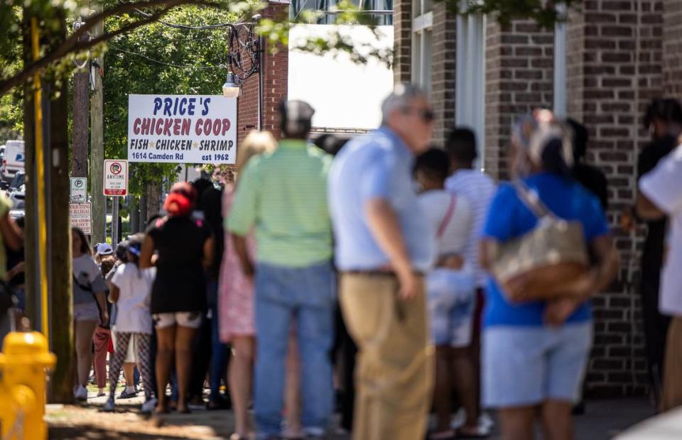 The line at Price’s Chicken Coop in Charlotte, N.C., on Thursday, June 17, 2021.