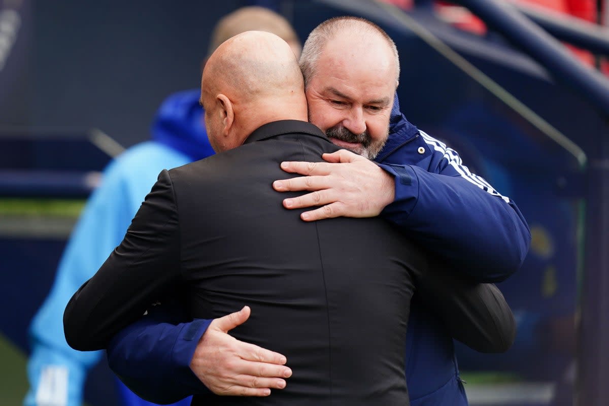 Scotland manager Steve Clarke, right, is happy with the start made to qualifying (Jane Barlow/PA) (PA Wire)