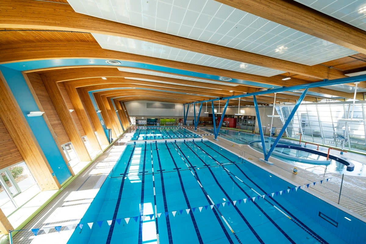 Hillcrest Aquatic Centre is temporarily suspending 50-metre lane swims due to a shortage of lifeguards, according to the Vancouver Park Board. (Vancouver Park Board - image credit)