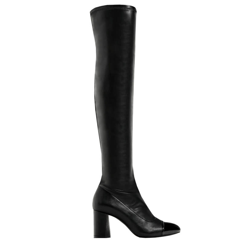 <a rel="nofollow noopener" href="http://www.zara.com/us/en/woman/shoes/view-all/over-the-knee-high-heel-cap-toe-boots-c734142p3745009.html" target="_blank" data-ylk="slk:Over-The-Knee High Heel Cap Toe Boots, Zara, $90;elm:context_link;itc:0;sec:content-canvas" class="link ">Over-The-Knee High Heel Cap Toe Boots, Zara, $90</a>