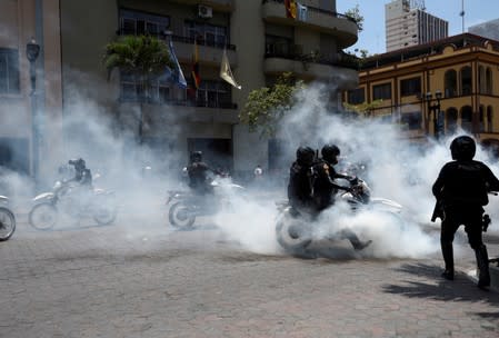 Protests against Ecuador's President Lenin Moreno's austerity measures, in Guayaquil