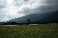 Tao Geoghegan Hart of Britain competes during the men's cycling individual time trial at the 2020 Summer Olympics, Wednesday, July 28, 2021, in Oyama, Japan. (AP Photo/Thibault Camus)