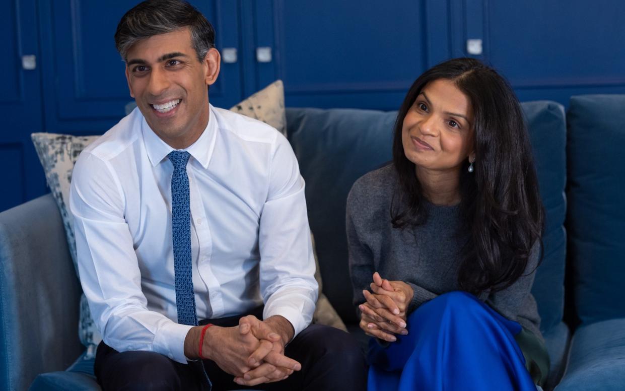 Rishi Sunak and his wife Akshata Murty are interview for Grazia magazine in their flat in 10 Downing Street