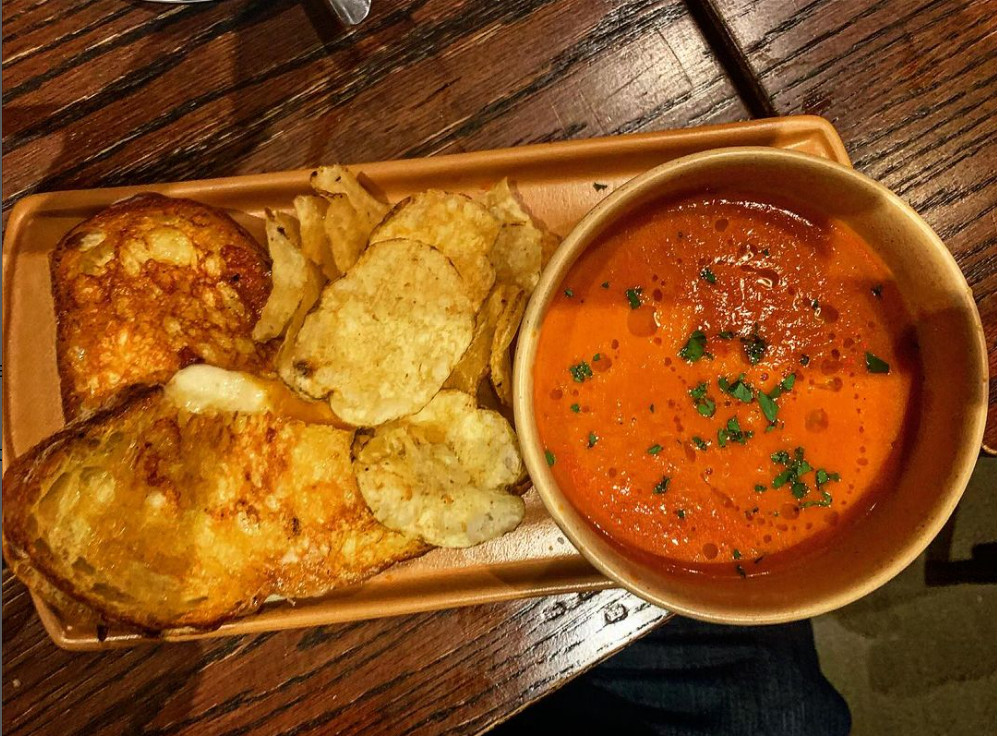 The grilled cheese and tomato bisque at Lost & Found, in Over-the-Rhine.