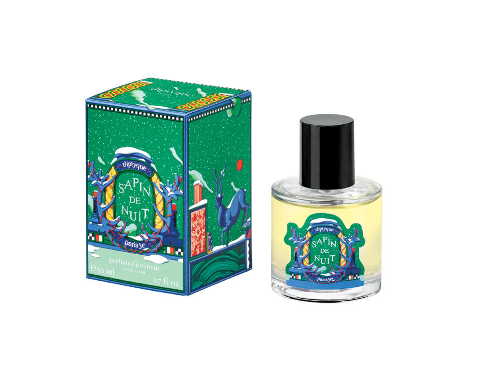 <p>Went with a faux fir? This pine-and-eucalyptus spray helps your space smell like the real thing.</p> <p><strong>Buy It!</strong> <a href="https://www.bloomingdales.com/shop/product/diptyque-limited-edition-moonlit-fir-holiday-room-spray-1.7-oz.?ID=3833003" rel="sponsored noopener" target="_blank" data-ylk="slk:Diptyque Moonlit Fir Room Spray, $45; bloomingdales.com;elm:context_link;itc:0;sec:content-canvas" class="link ">Diptyque Moonlit Fir Room Spray, $45; bloomingdales.com</a></p>  