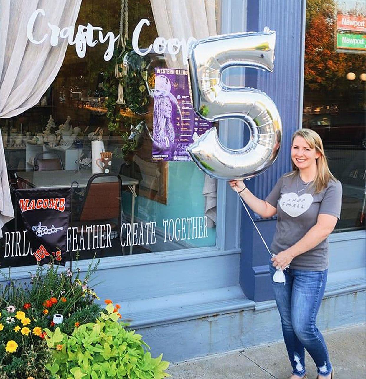 Laci Todd, shown in front of her business, is owner of The Crafty Coop in Macomb.