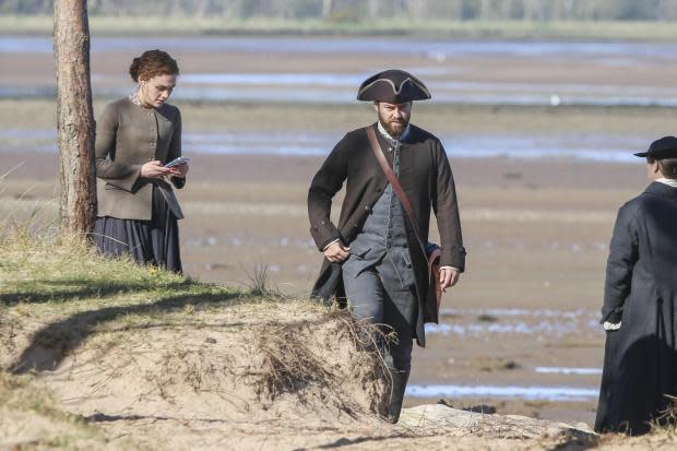 In pictures: Outlander stars join filming in East Lothian country park