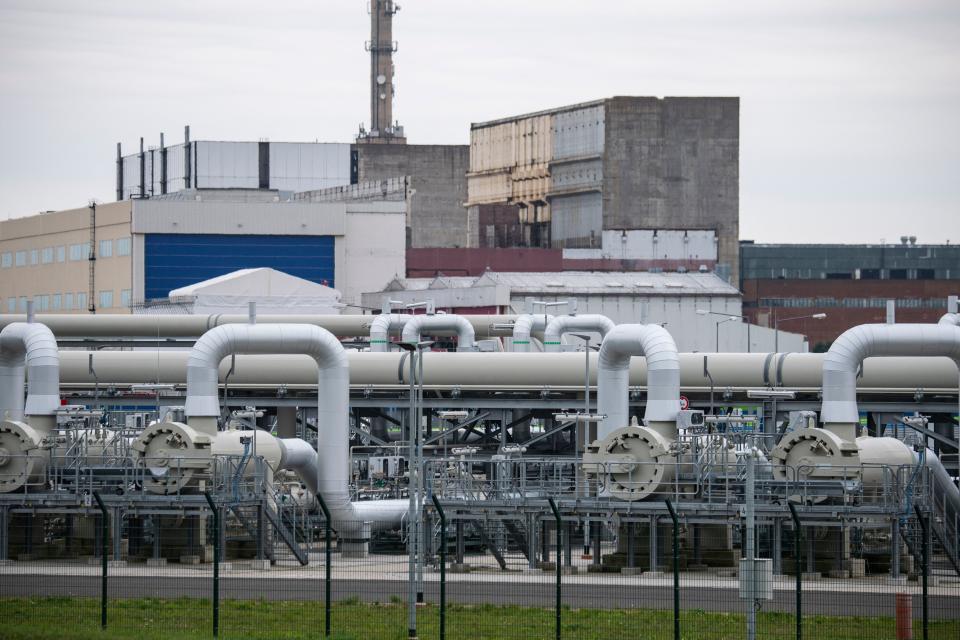 View of the Pipeline Inspection Gauge (PIG) receiving station, the Nord Stream 2 part of the landfall area in Lubmin on Germanys Baltic Sea coast, taken on September 21, 2021. - The receiving station is the logistical link between the Nord Stream 2 Pipeline and the European pipeline network. (Photo by John MACDOUGALL / AFP) (Photo by JOHN MACDOUGALL/AFP via Getty Images)